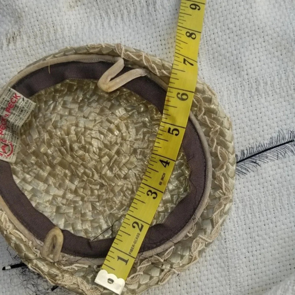 Vintage straw and ribbon‎ "beret" fascinator - Picture 5 of 8